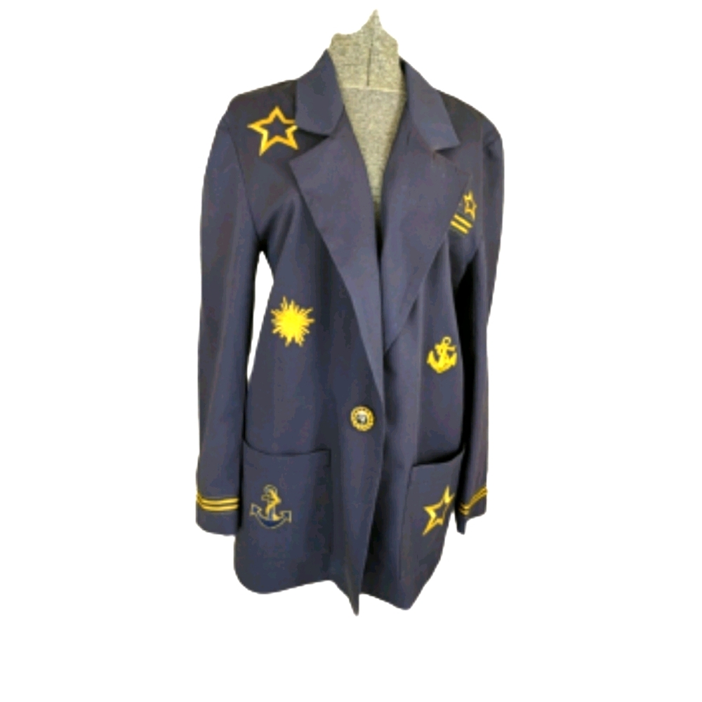 Vintage Sunny Sport Blazer Blue Jacket Size 12  Womens